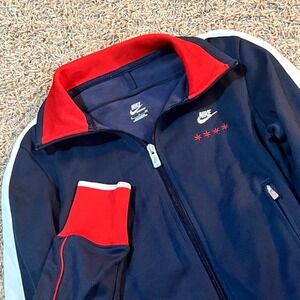 Nike Chicago Marathon 2010 Navy Red‎ White Track Jacket Full Zip Women's Small